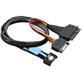 Miniatyrbild 1 av 5: Gen5 MCIO Slimline SFF-8654 4I till SAS 8639 U.2 Adapterkabel + 15P SATA Strömkabel Konverteringssladd C