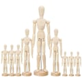 Miniatyrbillede 1 af 5: 9 stk. Kunstner Mannequin Model Træ Manikin Tegning Bevægelig Figur Model med Stativ Fleksibelt Led