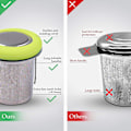 Miniatyrbillede 4 af 5: Fenshine Te-infuser i Rustfrit Stål - Te-si - Foldbar Håndtag - Te-filter - Ekstra Fint Masket Si - Brygningskurv Med Låg Til Løse Blade (Grøn