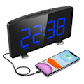 Miniatyrbild 1 av 5: Digital väckarklocka, elegant väckarklocka för sovrum med FM