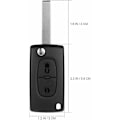 Miniatyrbillede 5 af 5: Nye produkter i 2023, knapper nøgleskal kompatibel Ce0523 Foldbar flip nøgle til Peugeot 207 307 308 407 408 3008 5008 Citroen C2 C3 C4 C5 C6 C8 (2 knapper