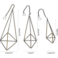Miniatyrbild 3 av 5: Set om 3 geometriska luftväxthållare i brons, Himmeli för Tillandsia, hängande planteringskorg för luftväxter