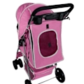 Miniatyrbillede 2 af 4: Kæledyrsklapvogn - Pink - Sammenfoldelig - Robust stål - Kapacitet 15 kg - Kurv & kopholder