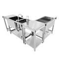 Miniatyrbillede 3 af 4: Station Cocktail Modulaire i Rustfrit Stål Isoleret Isbøtte & Vinkelenhed Grå