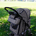 Miniatyrbillede 4 af 4: Sæde Caddy til Vogn - Kæledyr - Tartan Blå - Velcro Justering - Praktisk Opbevaring Blå Tartan