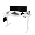 Miniatyrbild 1 av 4: Elbordsskrivbord Assis-Debout Elektriskt - Vit - 160 cm - Justerbar Höjd - Modernt Design - 1 Plats Vit