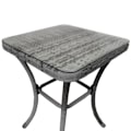 Miniatyrbillede 4 af 4: Grå Rattan Bistro Sæt - Jardi - 2 Ultra Komfortable Stole - Glas og Rattan Bord Grå