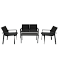 Miniatyrbillede 1 af 4: Salon Terrasse 4 Stykker i Sort Rattan Sofa Stole Sofabord Regncover Svart