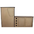Pikkukuva 1 / 4: Keittiö Vaneri MDF 18 mm - Campervan Camping-Car T4 T5 - Integroitu viinihylly - Ruskea kastanj