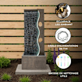 Miniatyrbild 3 av 4: Fontän med elektrisk kaskad "Harmony Falls" utomhus LED pump Grå