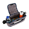 Miniatyrbillede 2 af 4: Sæde Caddy til Vogn - Kæledyr - Tartan Blå - Velcro Justering - Praktisk Opbevaring Blå Tartan