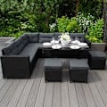 Miniatyrbillede 2 af 4: Havemøbler - Jardí - 9 personer i sort rattan - Tykke puder - Beskyttelsesbetræk Svart