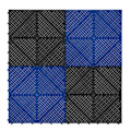 Miniatyrbillede 3 af 4: Modulært Indblæst Gulvflise 120 Sort 120 Blå & x 28 Hexagonlamper & Kantsten Svart