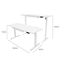Miniatyrbild 4 av 4: Elbordsskrivbord Assis-Debout Elektriskt - Vit - 160 cm - Justerbar Höjd - Modernt Design - 1 Plats Vit