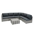 Miniatyrbillede 2 af 4: Modulært Have Lounge i Grå Rattan 7 Stykker & Opbevaringskassen 700 L Grå