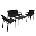 Miniatyrbillede 2 af 4: Salon Terrasse 4 Stykker i Sort Rattan Sofa Stole Sofabord Regncover Svart