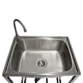 Miniatyrbillede 2 af 4: Campingvask - Monster Shop - Rustfrit Stål - Portabel - Drejbar Vandhane 360° - Justerbare Fødder Silver