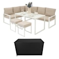 Miniatyrbillede 1 af 4: Havemøbler i Hvid Aluminium & Opbevaringskiste 582 L i Sort Rattan Vit