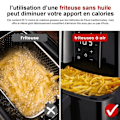 Pikkukuva 3 / 5: Ilmanöljyfriteuse - MONMECD - 5,5L - 1700W - Säädettävä lämpötila - Näkyväikkuna - musta Svart