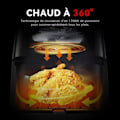 Miniatyrbillede 4 af 4: Luftfriture uden olie - MONMECD - 5,5L - 1700W - Justerbar temperatur - Synlig vindue Svart