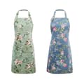 Köksförkläden med blommönster och fickor, 2-pack