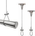 Stålwire - Støtte til loftmonterede badeforhængsskinner - Velegnet til L-formede og U-formede skinner - Justerbar op til 150 cm - Sæt med to