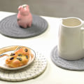 Miniatyrbild 7 av 8: Grytlappar Set Grytunderlägg Set 100% Ren Bomullstråd Väv Varma Grytlappar Set (Set om 3) Snygga Underlägg, Värmeplattor, Varma Mattor, Skedstöd För Gray