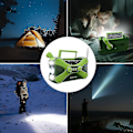 Miniatyrbild 5 av 5: 10000mAh N?dradio, Solcellsvevradio, B?rbar AM/FM/NOAA V?derradio med Telefonladdare Ficklampa Green