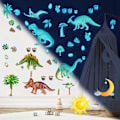 Miniatyrbild 1 av 6: Självlysande dinosaurie väggdekaler, självhäftande dinosaurie väggdekaler för barnrum för självlysande dekaler, dino ljusdekaler vägg
