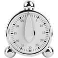 Mekanisk kökstimer för bakning, 60 minuter, silverfärgad väckarklockedesign
