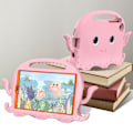 Miniatyrbild 4 av 5: SKALO Samsung Tab A7 Lite 3D Cartoon Barnskal - Rosa Rosa