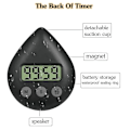 Miniatyrbild 3 av 5: Tyst Batteridriven Duschtimer utan Tickande, Vattent?t Digital Timer, Liten och S?t Timer G [kk] Green