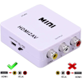 Miniatyrbild 2 av 6: HDMI till RCA-omvandlare, kompositvideo-ljudomvandlare med digitala lågenergichips för plug and play-upplevelse, stöder PAL NTSC och