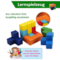 Miniatyrbild 5 av 6: Trähjärngympa, 3D Tetris Tangram-pussel med 7 färgglada kuber Pusselspel för barn och vuxna
