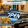Miniatyrbild 8 av 8: LED Öppen Skylt Färgstark Dynamisk Timer Fjärrkontroll Elektrisk Reklamtavla för Butik Bar 100‑240V Svart EU-kontakt