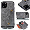 Miniatyrbild 1 av 9: iPhone 11 Pro Max - Praktiskt Retro Skal med Kortfack Grå Grå