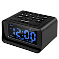 Miniatyrbild 1 av 5: Flerfärgad Digital Väckarklockradio, Elegant Design, Automatisk Tidsinställning, Justerbar Ljusstyrka, Backup-batteri, för Modern Sovrumsinredning