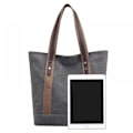 Miniatyrbillede 3 af 5: Dametasker i Canvas Skuldertaske Retro Casual Håndtasker Arbejdstaske Tote Punge A916-354 grey