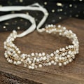 Miniatyrbillede 3 af 5: Bryllupshovedbånd Krystal Perle 8-karakter Twisted Beaded Hårkæde Hovedbeklædning Hårpynt Silver