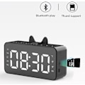 Miniatyrbild 2 av 5: Trådlös Bluetooth-högtalarklocka, liten hushållsväckarklocka, bärbar utomhuskortljudradio (svart)