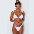 Miniatyrbild 1 av 4: Bikiniset för kvinnor med push-up-vaddering, spännen, strandkläder, badkläder White XL