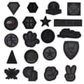 20 st Broderade Stryk-på-lappar, Svart Märke Broderi Patch
