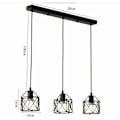 Miniatyrbild 5 av 5: Chandelier Hänglampa Metallbur Modern Taklampa E27 för Sovrum Vardagsrum Korridor Svart - Rektangulär Bas - B