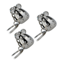 Miniatyrbillede 2 af 2: 3 stk. nøgleringe Fashion Cute Rat Design taskevedhæng til nøglebilstaske Silver