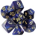 7 stk (Blå Sort) Polyhedriske Terninger D20 D12 D10 D8 D6 D4 16mm