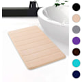 Miniatyrbillede 1 af 5: Bademåtte skridsikker absorberende bademåtte vaskbar bademåtte - 50 x 90cm (Beige),