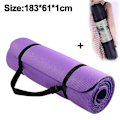 Pikkukuva 1 / 4: Jooga-matto, liukumaton harjoitusmatto, mattoharjoitusmatto kantohihnalla naisille joogalle, pilatesille, meditaatiolle, kotikuntosalille, lattiaharjoitteluun Purple