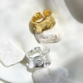 Miniatyrbilde 5 av 5: Openging Justerbar Kvinne Ring Legering Rough Overflate Bred Klassisk Ring Smykker Tilbehør Golden