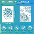 Miniatyrbillede 2 af 5: 12 stk. store mandala stencils genanvendelige mandala maling skabeloner 8,3 x 11,7 tommer blomsterdesign stencil mandala tegning