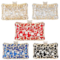 Miniatyrbilde 5 av 5: Kvinners Krystall Kvelds Clutch Veske Bryllup Pung Brud Prom Håndveske Festveske A916-1072 Red